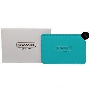 NEW! COACH Turquoise Blue Mirror Leather Pocket Handheld Or For Handbag